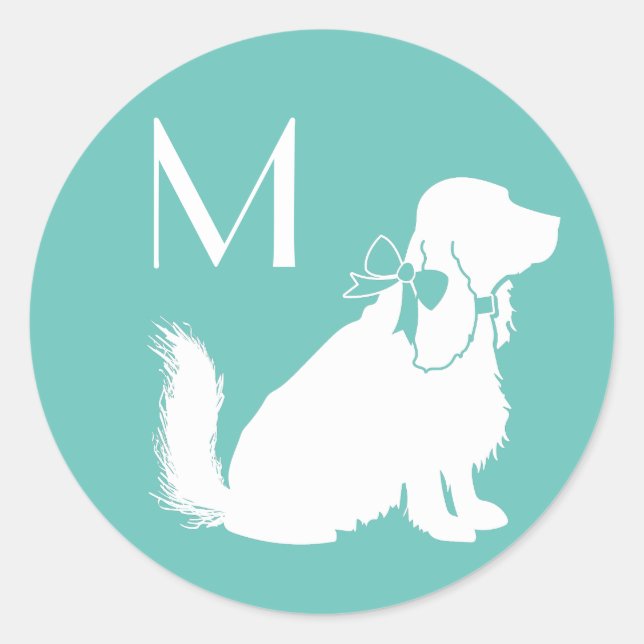 Sticker Rond Cocker Spaniel Chien Chien Puppy (Devant)