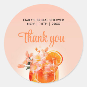 Sticker Rond Cocktail Aperol Spritz Shower de Mariée