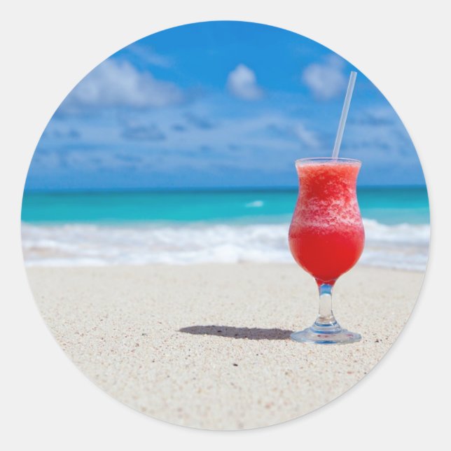 Sticker Rond Cocktail en bord de mer (Devant)