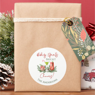 Sticker Rond Cocktails de Noël festifs pour illuminer les espri