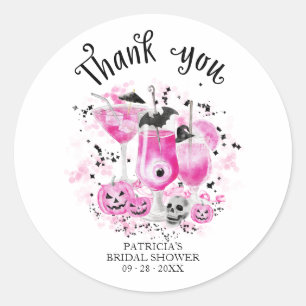 Sticker Rond Cocktails mignons Fête des mariées d'Halloween Cla