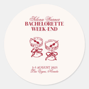 Sticker Rond Cocktails modernes Bachelorette Week-end
