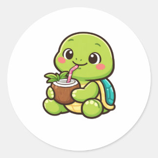 Sticker Rond Coconut Drink Chill