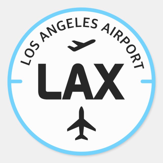 Sticker Rond Code aéroport LAX Los Angeles (Devant)