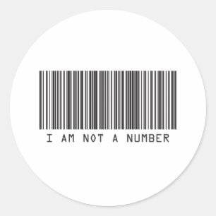 Sticker Rond Code-Barre - Je Ne Suis Pas Un Numéro