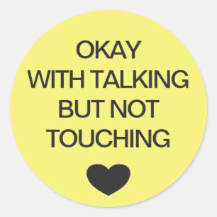 Sticker Rond Code de couleur de distance sociale mariage jaune