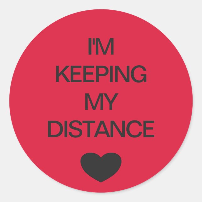 Sticker Rond Code de couleur de distance sociale mariage rouge (Devant)