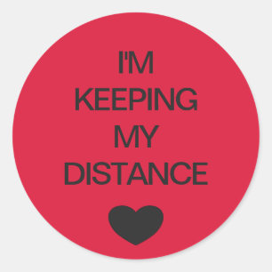 Sticker Rond Code de couleur de distance sociale mariage rouge