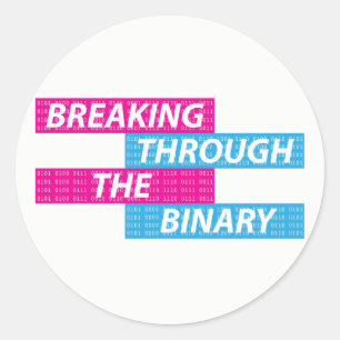 Sticker Rond Code de la fierté transgenre/trans/FTM/MTF/non bin