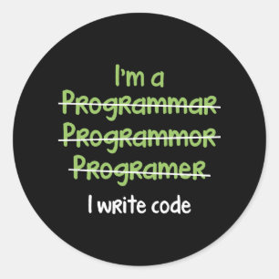 Sticker Rond Code d'écriture