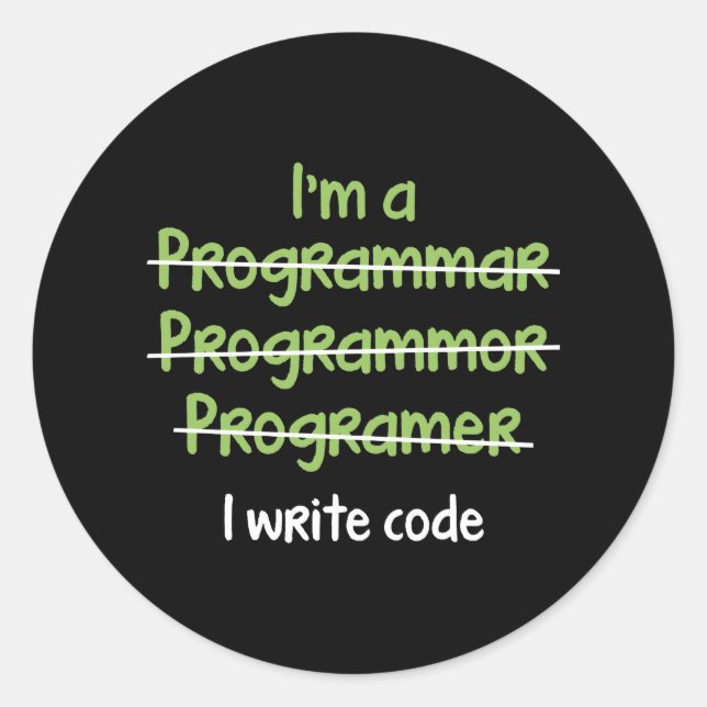 Sticker Rond Code d'écriture (Devant)