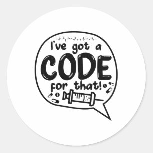 Sticker Rond Code Médicale Codage ICD J'ai un code pour ça