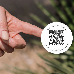 Sticker Rond Code QR à balayage circulaire personnalisé Étiquet