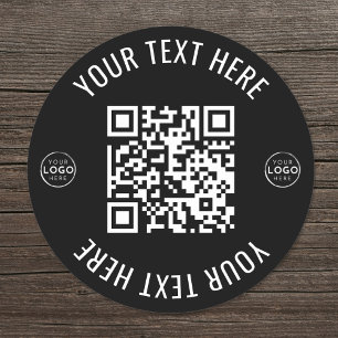 Sticker Rond Code QR d'analyse du logo de l'entreprise