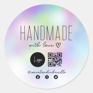 Sticker Rond code QR d'entreprise artisanale