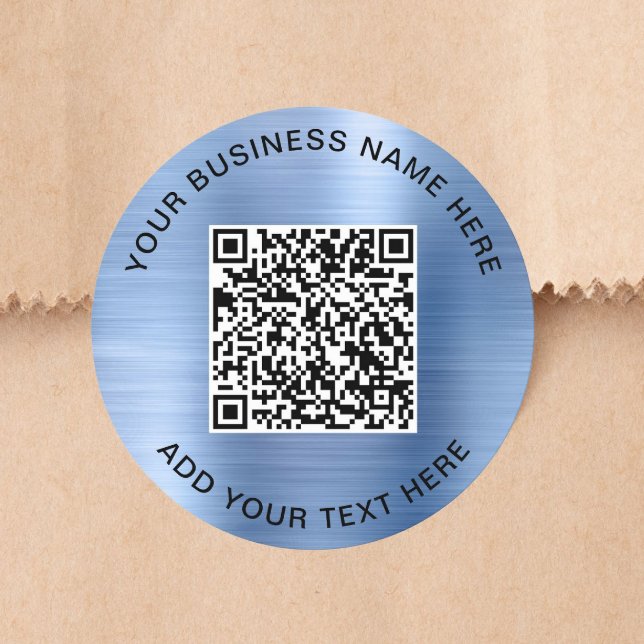 Sticker Rond Code QR Entreprise Bleu (Créateur téléchargé)