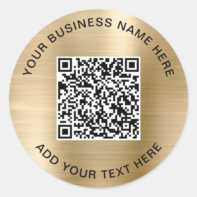 Sticker Rond Code QR Entreprise Or (Devant)