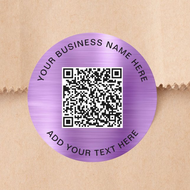 Sticker Rond Code QR Entreprise Violet (Créateur téléchargé)
