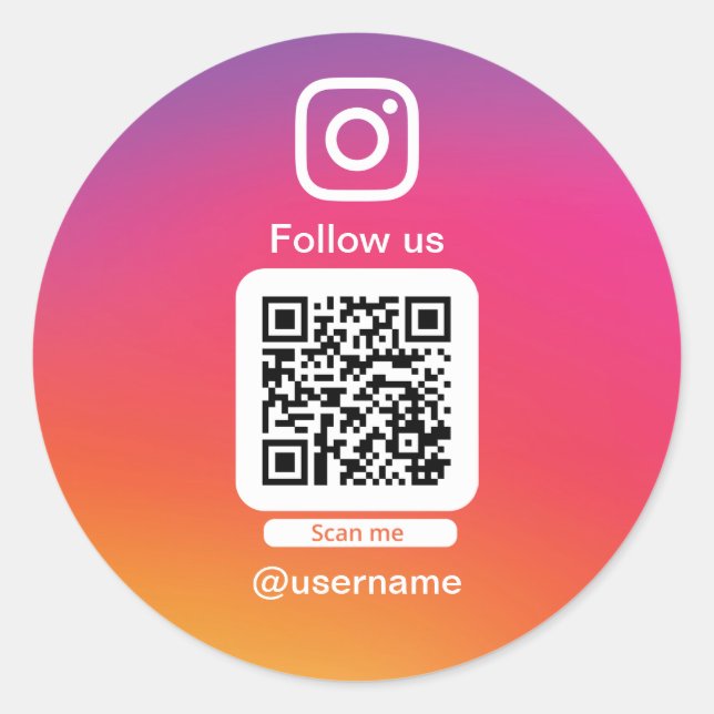 Sticker Rond Code QR Instagram (Devant)