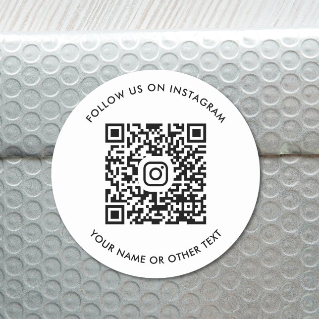 Sticker Rond Code QR Instagram moderne (Our user-friendly template will generate your QR code automatically from your Instagram address)