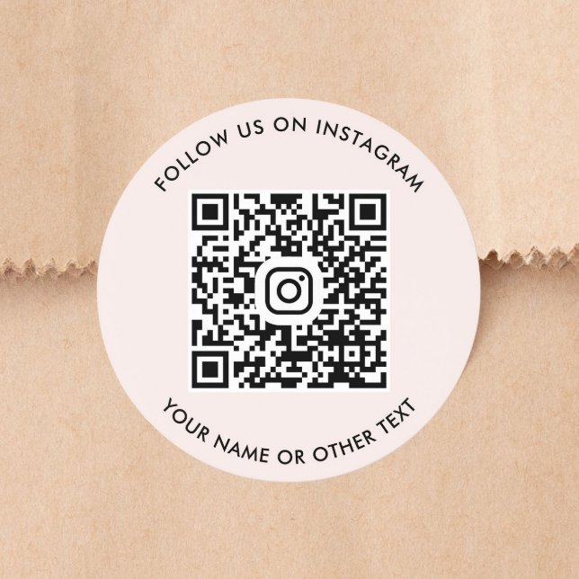 Sticker Rond Code QR Instagram Rose (Créateur téléchargé)