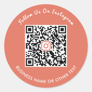 Sticker Rond Code QR Instagram Script Terre Cuite Moderne
