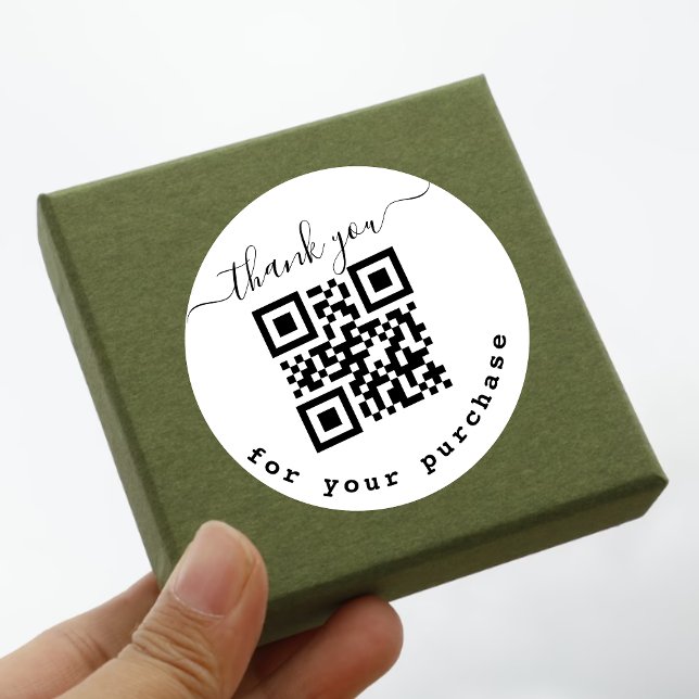 Sticker Rond Code QR merci pour votre achat (Créateur téléchargé)
