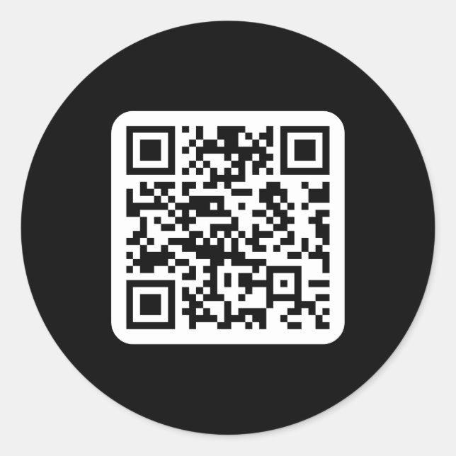 Sticker Rond Code QR moderne modifiable | Blanc noir ou toute c (Devant)