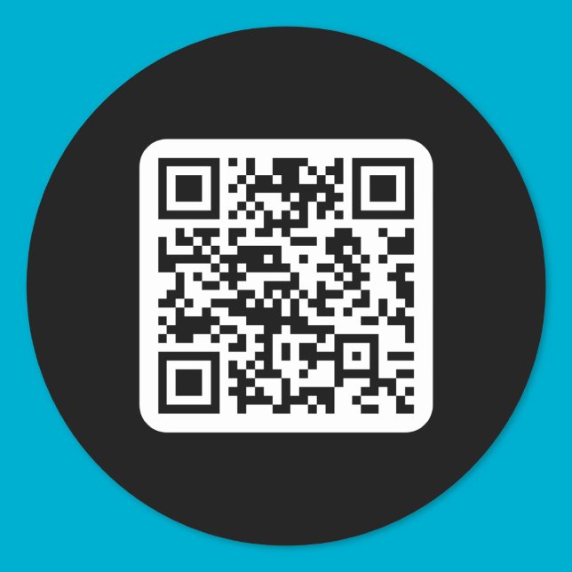 Sticker Rond Code QR moderne modifiable | Blanc noir ou toute c (Créateur téléchargé)