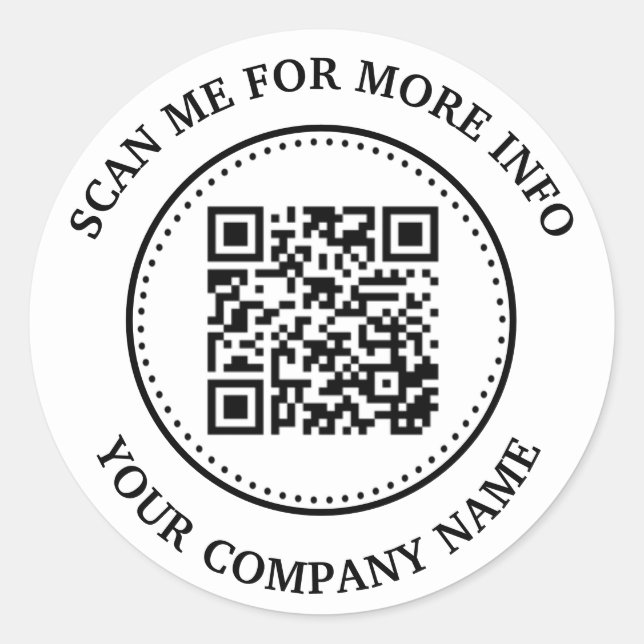 Sticker Rond Code QR noir blanc (Devant)