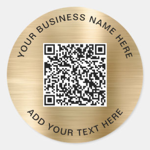 Sticker Rond Code QR ou Logo Promotionnel Or