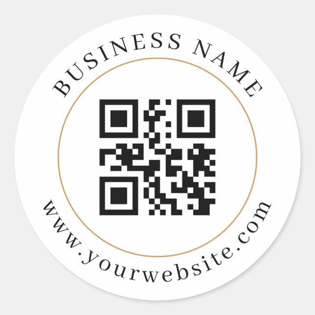 Sticker Rond Code QR personnalisé Élégant (Devant)