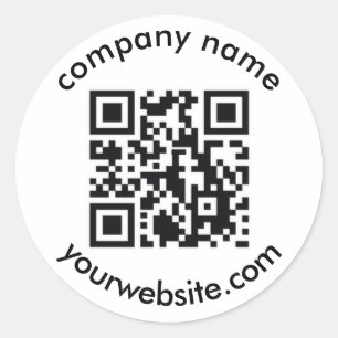 Sticker Rond code QR personnalisé et texte ajouter votre élégan