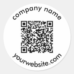 Sticker Rond code QR personnalisé et texte ajouter votre élégan