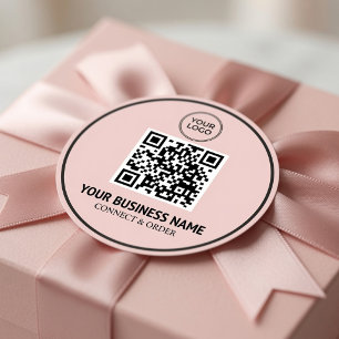 Sticker Rond Code QR personnalisé Logo d'entreprise Personnalis