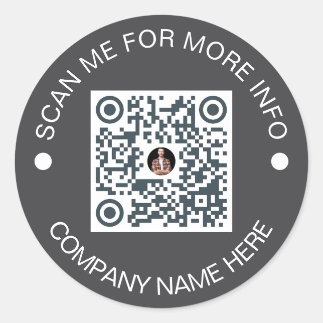Sticker Rond Code QR personnalisé Rond Vinyl Waterproof Busines (Devant)
