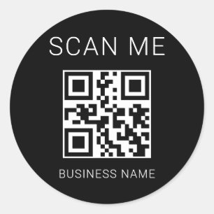 Sticker Rond Code QR professionnel noir personnalisé pour les e