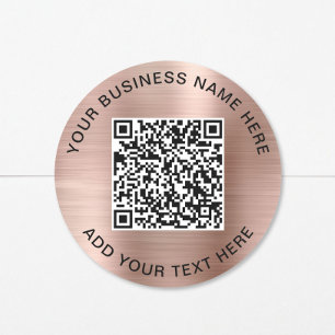 Sticker Rond Code QR Promotionnel Rose Gold