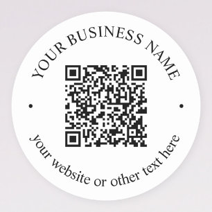 Sticker Rond Code QR téléchargé Plus Texte circulaire modifiabl