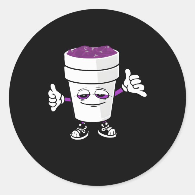 Sticker Rond Codéine Purple Boire Sizzurp Double Coupe Lean (Devant)