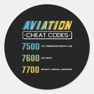 Sticker Rond Codes de la taxe aérienne Aviation Pilo