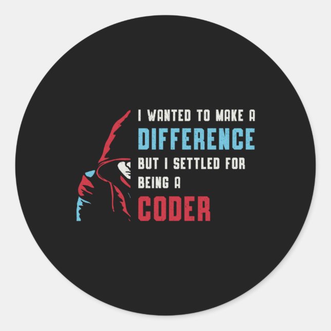 Sticker Rond Codeur Médicale Etant Un Codeur Codeur ICD Coder C (Devant)