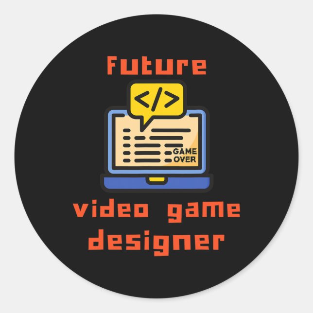 Sticker Rond Codeur programmeur du concepteur de jeux vidéo (Devant)