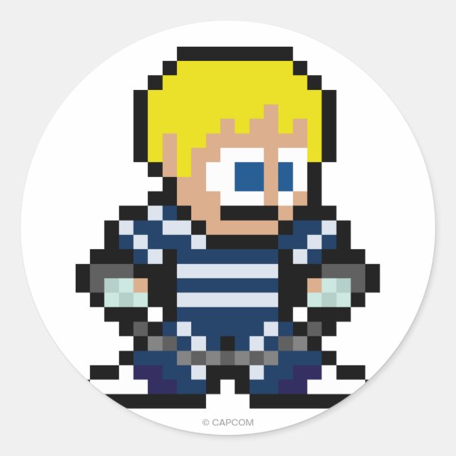 Sticker Rond Cody 8 bits (Devant)