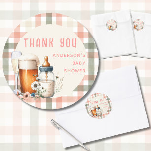 Sticker Rond COED Cheers Baby Sage Peach Bouteilles Brews Douch