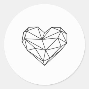 Sticker Rond Coeur à faible teneur en poly