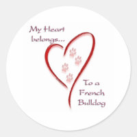 Coeur appartient à French Bulldog ; amour Frenchie