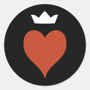 Sticker Rond Coeur avec la Couronne
