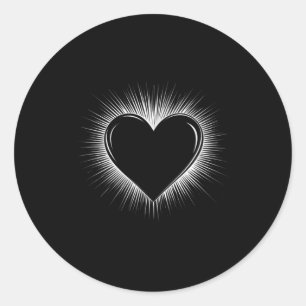 Sticker Rond Coeur blanc Cool Valentines Journée Hommes Femmes 