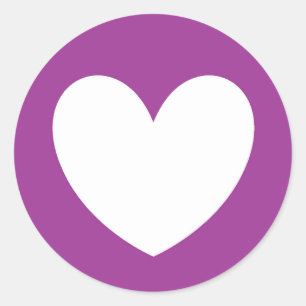 Sticker Rond Coeur blanc sur Cactus violet Fleur violet